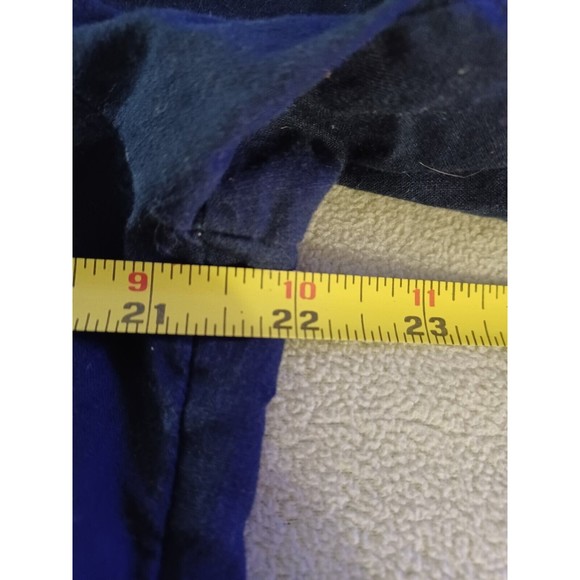 Lane Bryant Blouse Womens 18/20 Blue Ruffle Trim Short Sleeve Linen Cotton Blend - Picture 3 of 9